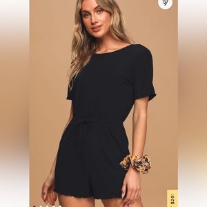 LULUS BLACK WOMENS ROMPER